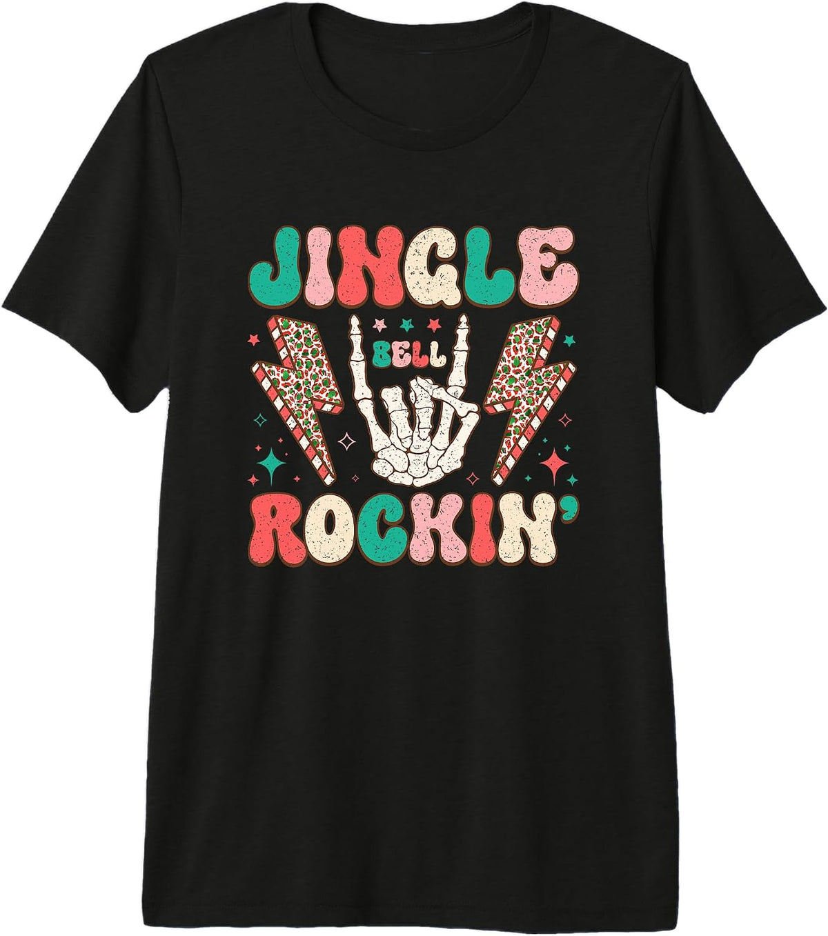 Jingle Bell Rockin' Festive Fun Music Theme Premium Tri-blend T-Shirt