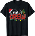 Christmas Cousin Crew Plaid Santa Family Matching Pajamas T-Shirt