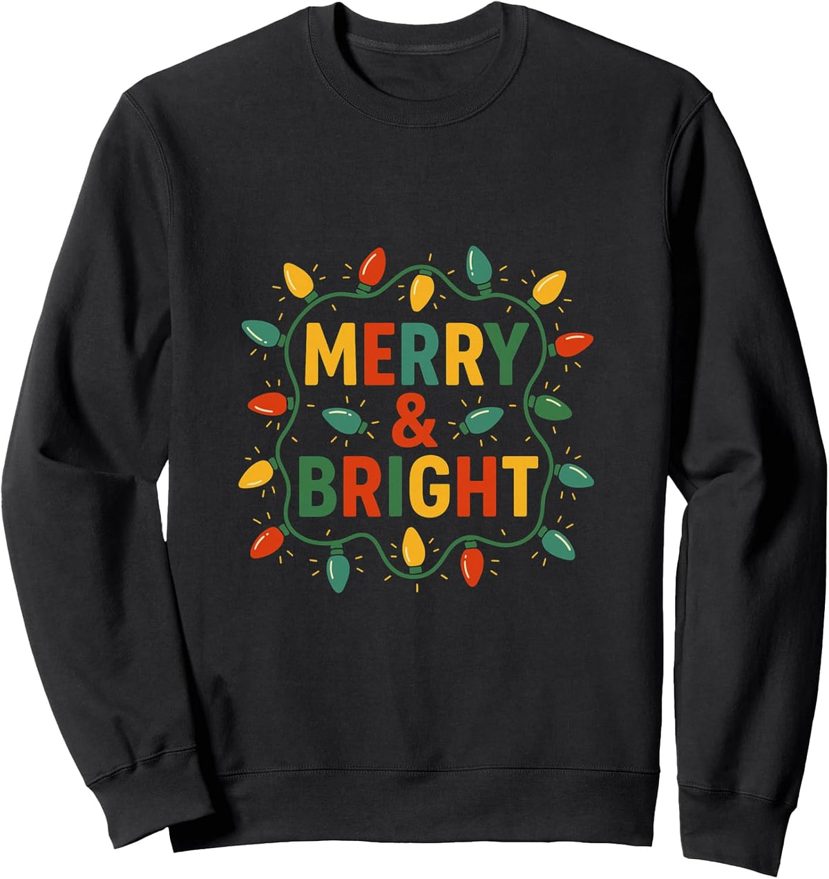 Merry & Bright Christmas Lights Graphic Sweatshirt