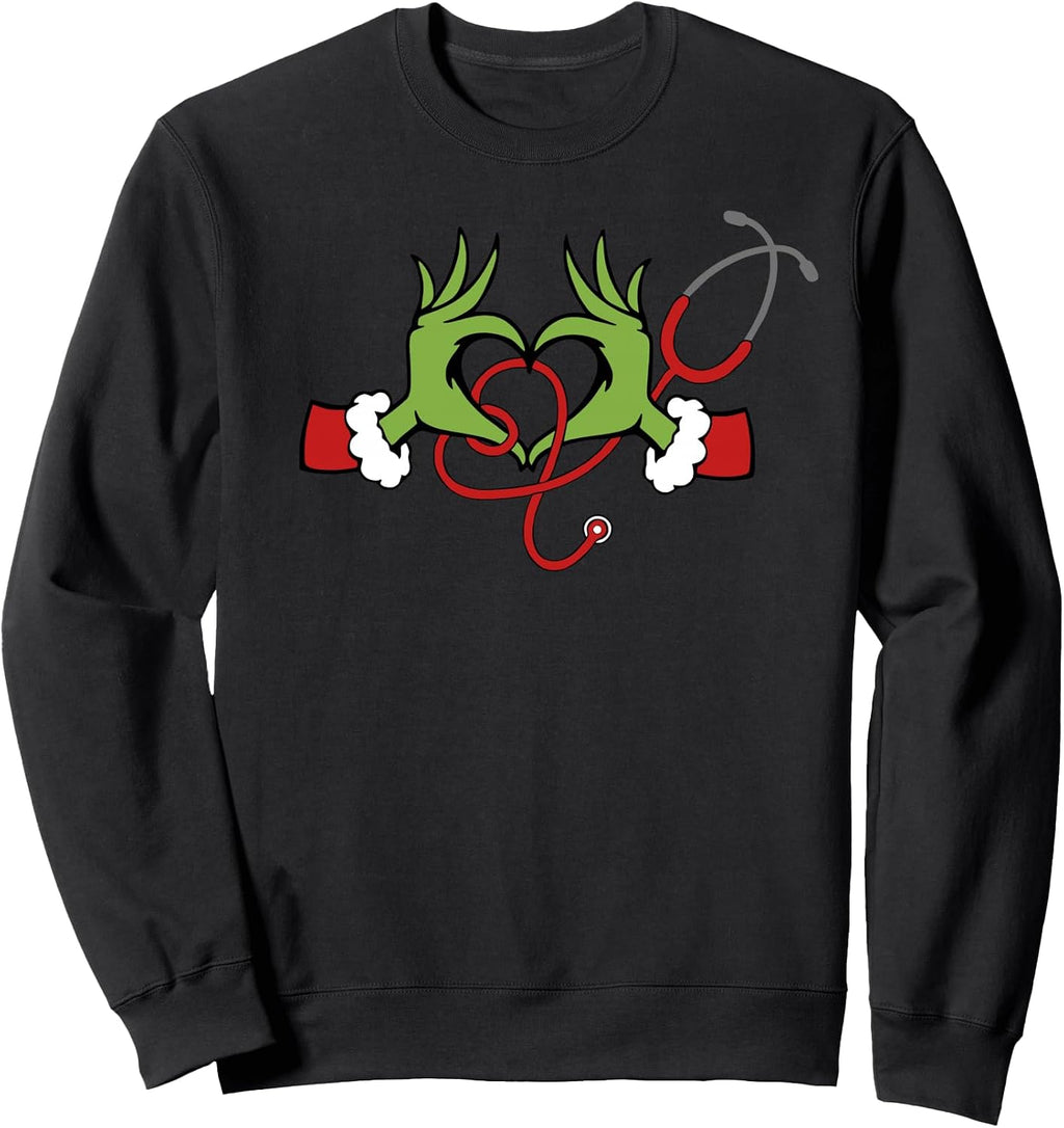 Stethoscope Nurse Merry Christmas Xmas Santa Pajamas Holiday Sweatshirt