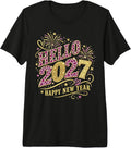 Hello 2027 Happy New Year Leopard Print Celebration Premium Tri-Blend T-Shirt