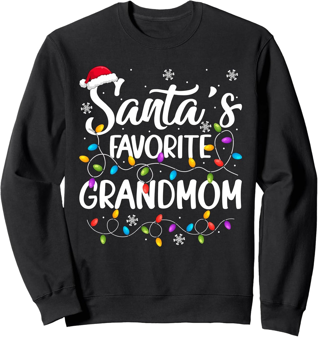 Santa Favorite Grandmom Christmas Lights Funny Grandma Xmas Sweatshirt