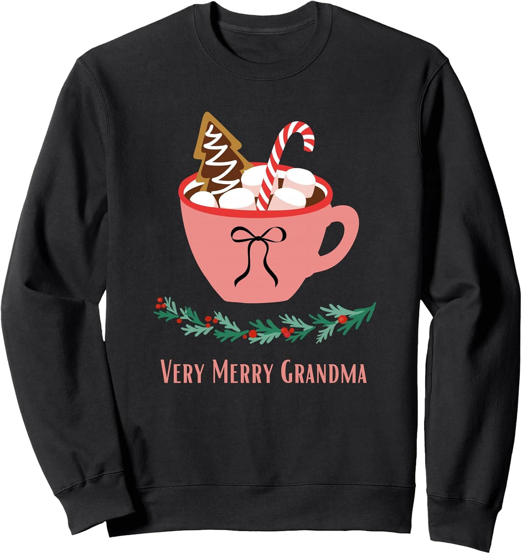 Grandma Christmas Xmas Holidays Festive Hot Cocoa Cute Sweatshirt