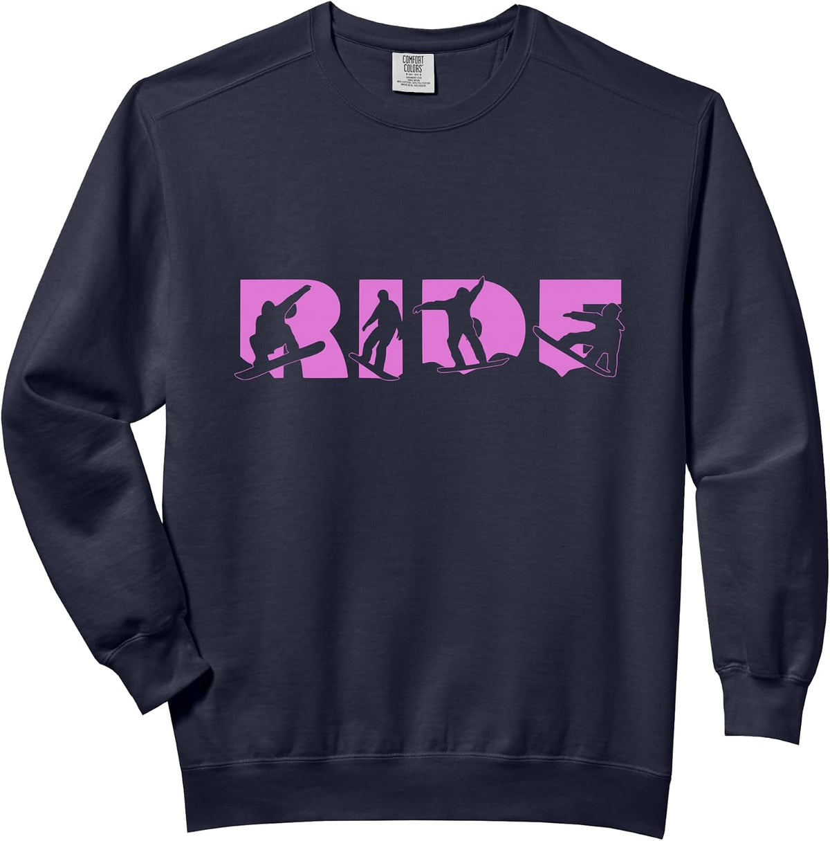 Pink Ride Snowboard Ride Snowboarder Dark Ride Snowboarding Comfort Colors Adult Sweatshirt
