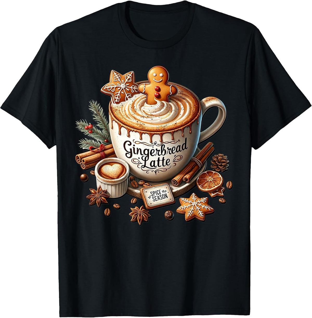 Gingerbread Latte Graphic for Women Christmas Coffee Mug T-Shirt