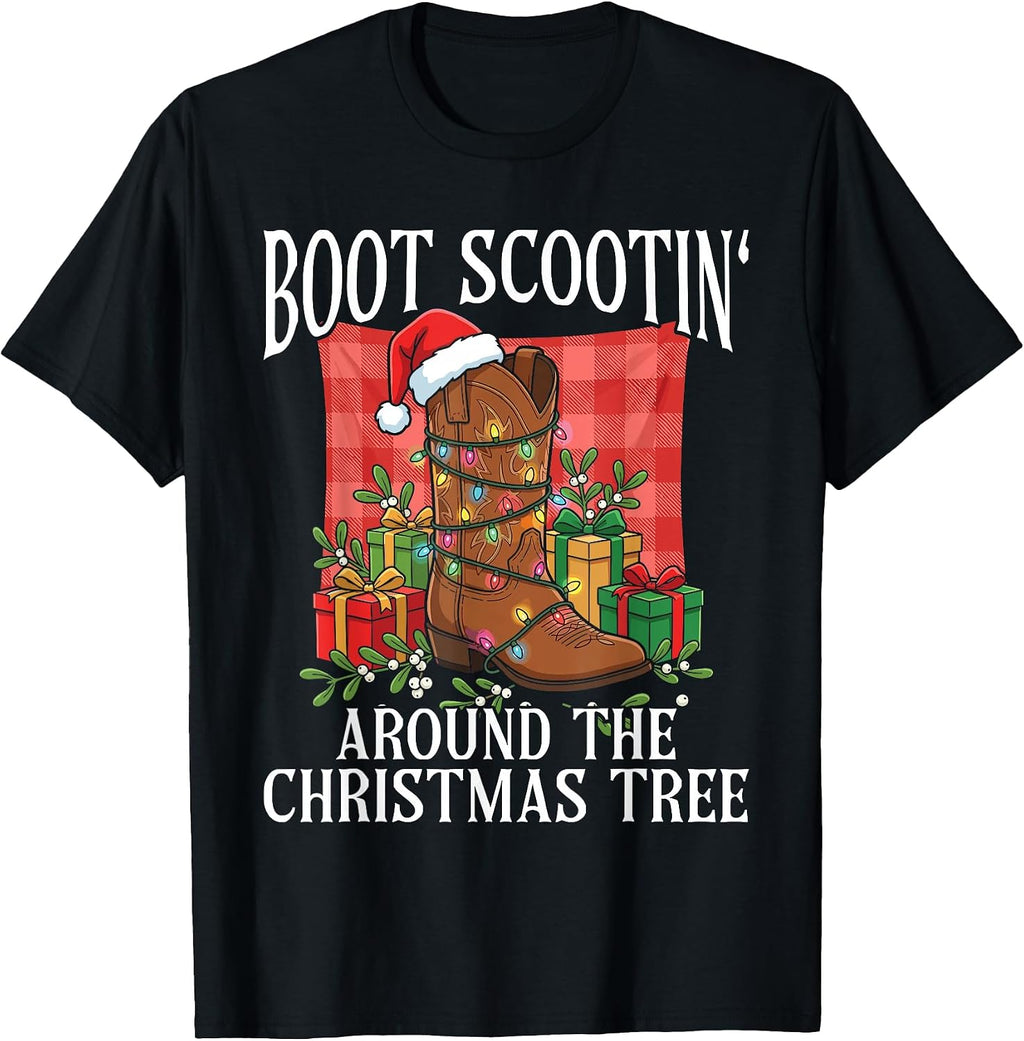 Boot Scootin' Funny Cowgirl Christmas Country Western T-Shirt