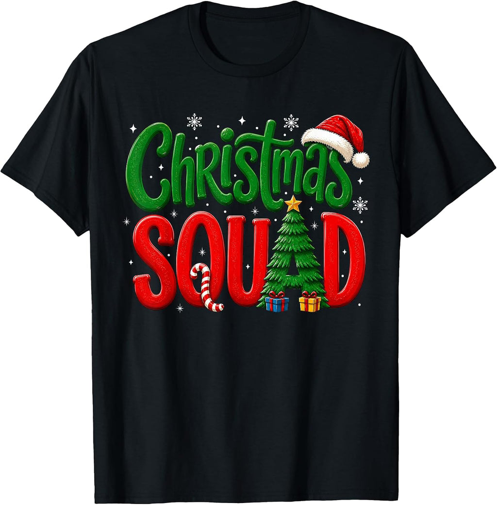 Christmas Squad Festive Holiday Matching Family Pajamas T-Shirt