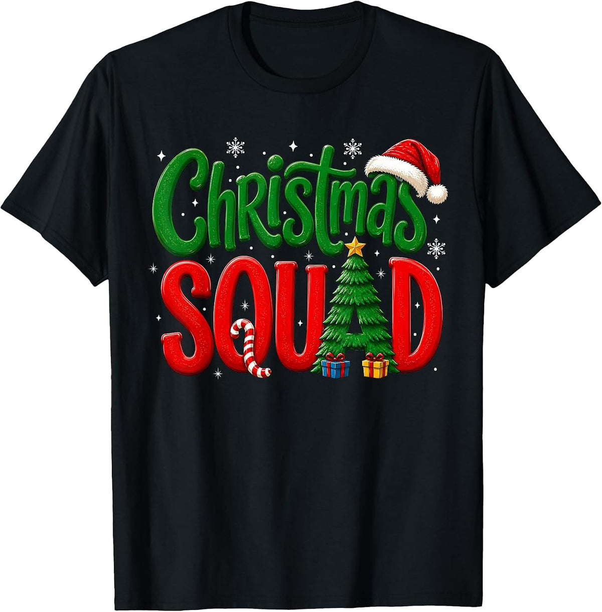 Christmas Squad Festive Holiday Matching Family Pajamas T-Shirt
