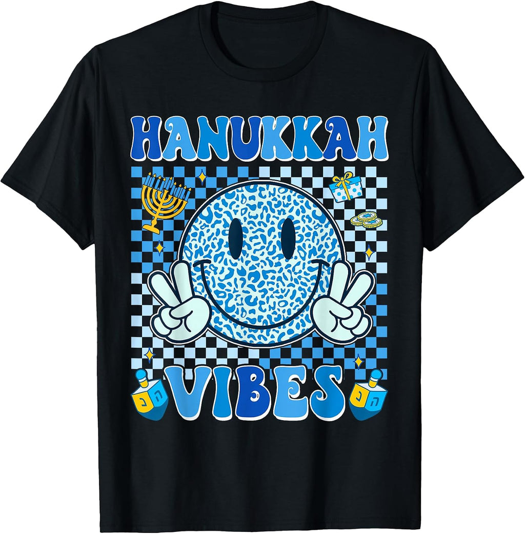 Groovy Hanukkah Vibes Chanukah Pajama Happy Hanukkah Tees T-Shirt