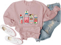 Women's Nurse Christmas Sweatshirt Peppermint Mocha Propofol Casual Long Sleeve Pullover Tops for ER ED NICU RN Nurse