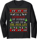 Lineman I'm On The Nice List Ugly Christmas Long Sleeve T-Shirt