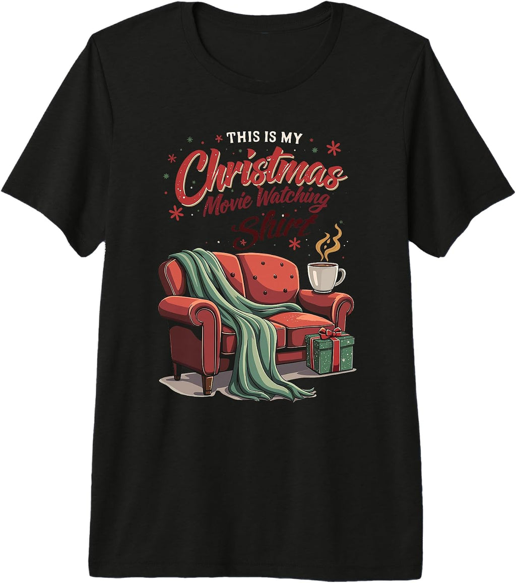 This Is My Christmas Movie Watching Shirt Funny Holiday Tee Premium Tri-blend T-Shirt