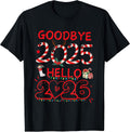 Goodbye 2025 Hello 2026 Merry Christmas Happy New Year 2026 T-Shirt