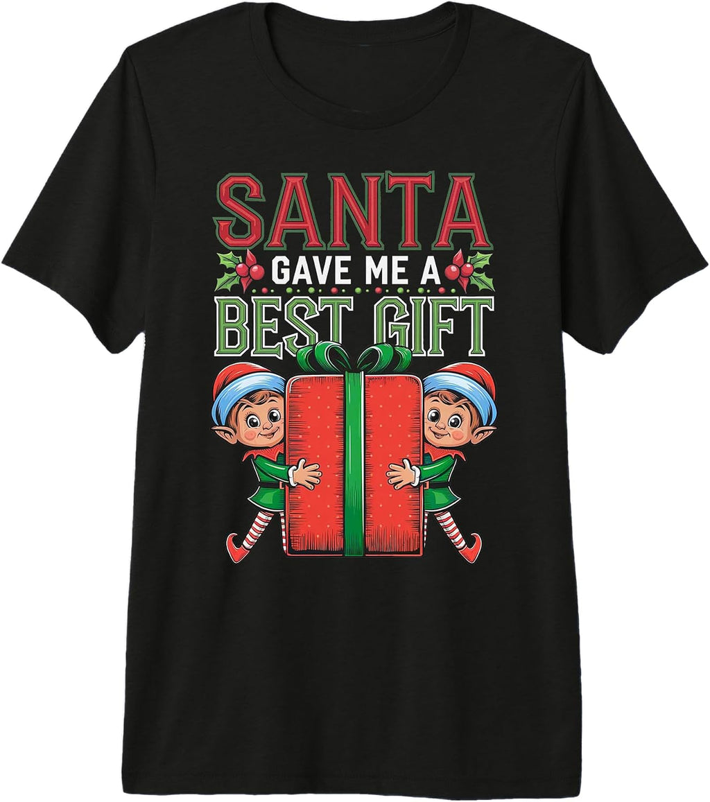 Pregnant Christmas Sweater Style Pregnancy Announcement Premium Tri-blend T-Shirt
