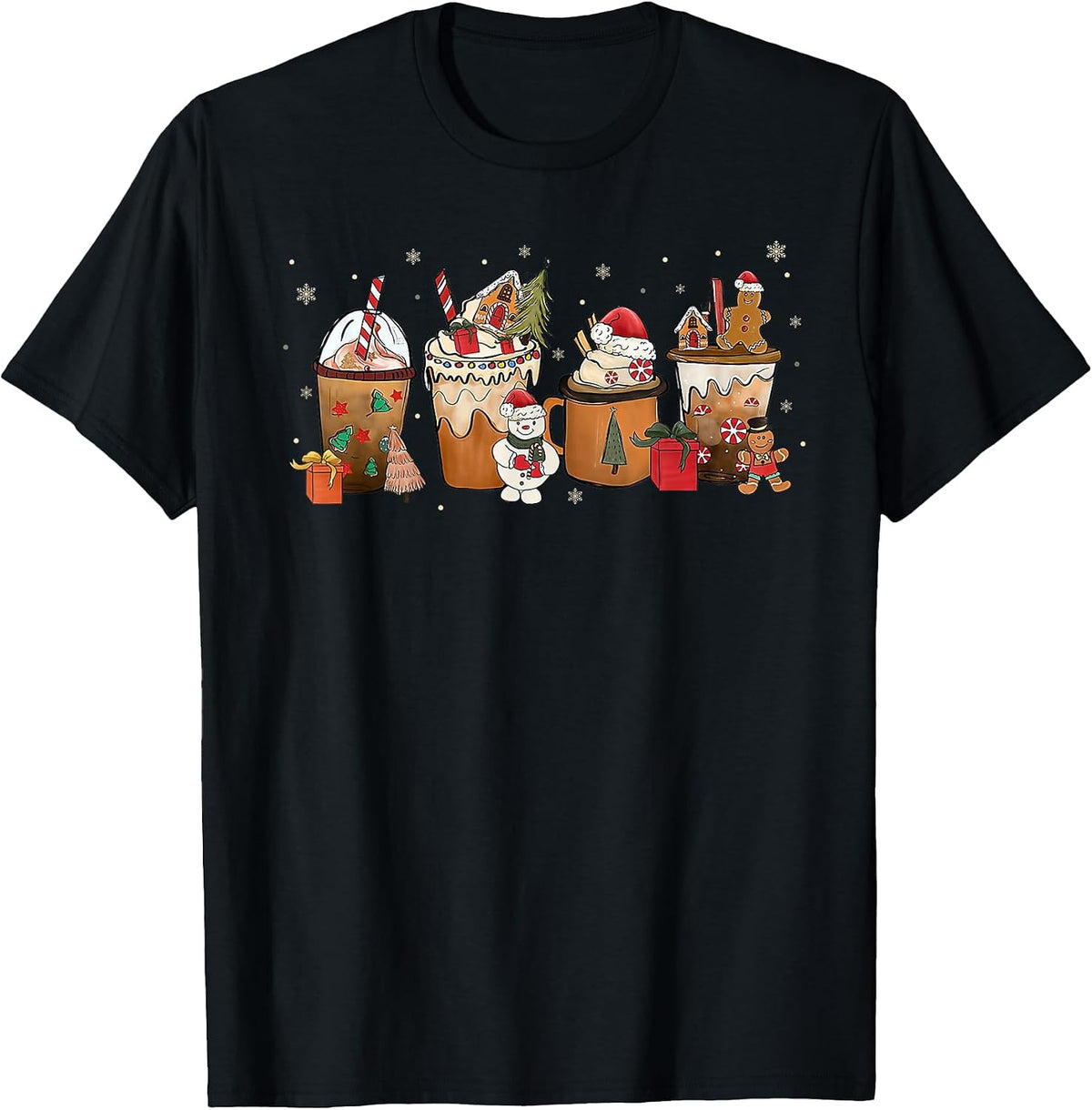 Coffee Hot Cocoa Merry Christmas Xmas Family T-Shirt
