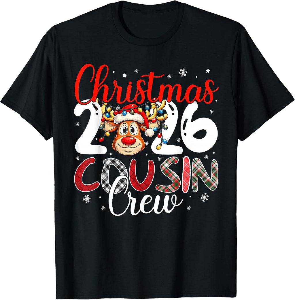 Christmas Cousin Crew 2026 Matching Family Xmas Pajamas T-Shirt