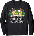 No Linemen No Christmas Funny Blue Collar Santa Bucket Truck Long Sleeve T-Shirt
