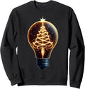 Christmas Tree Light Bulb Xmas Art Vintage Beautiful Star Sweatshirt