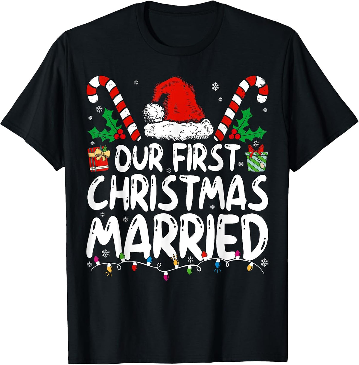 Our First Christmas Married As Mr and Mrs Couples Matching T-Shirt
