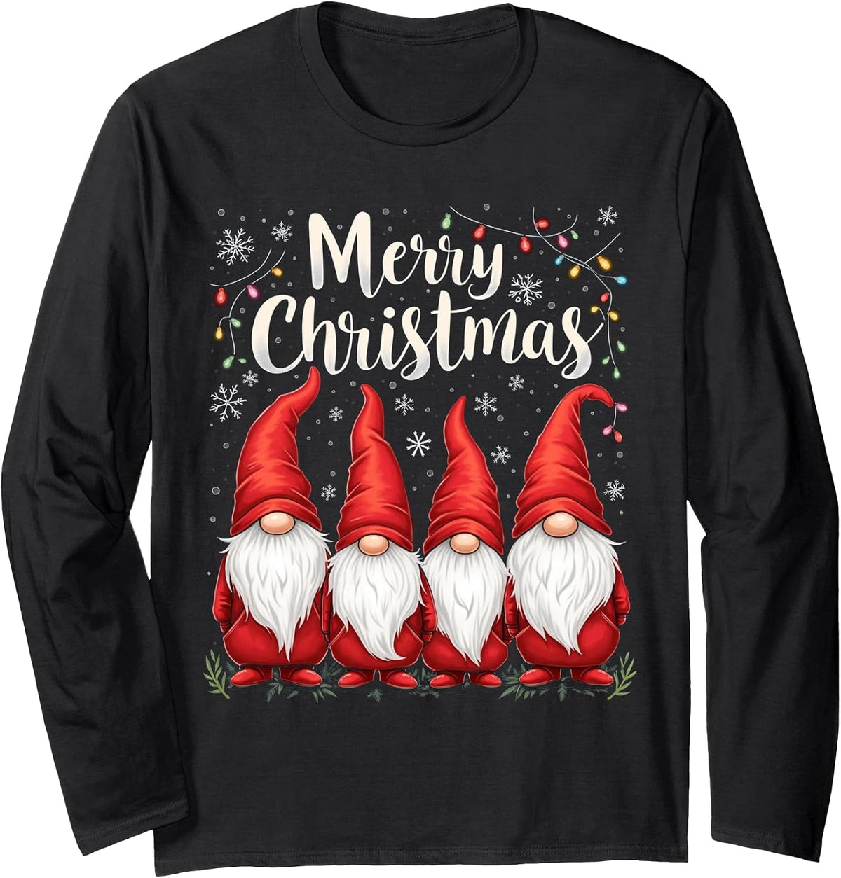 Merry Christmas gnome decor Long Sleeve T-Shirt