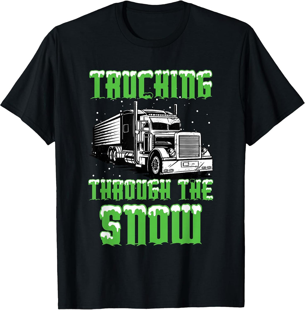 Truck Driver Xmas Trucker Merry Trucking Christmas Truck T-Shirt