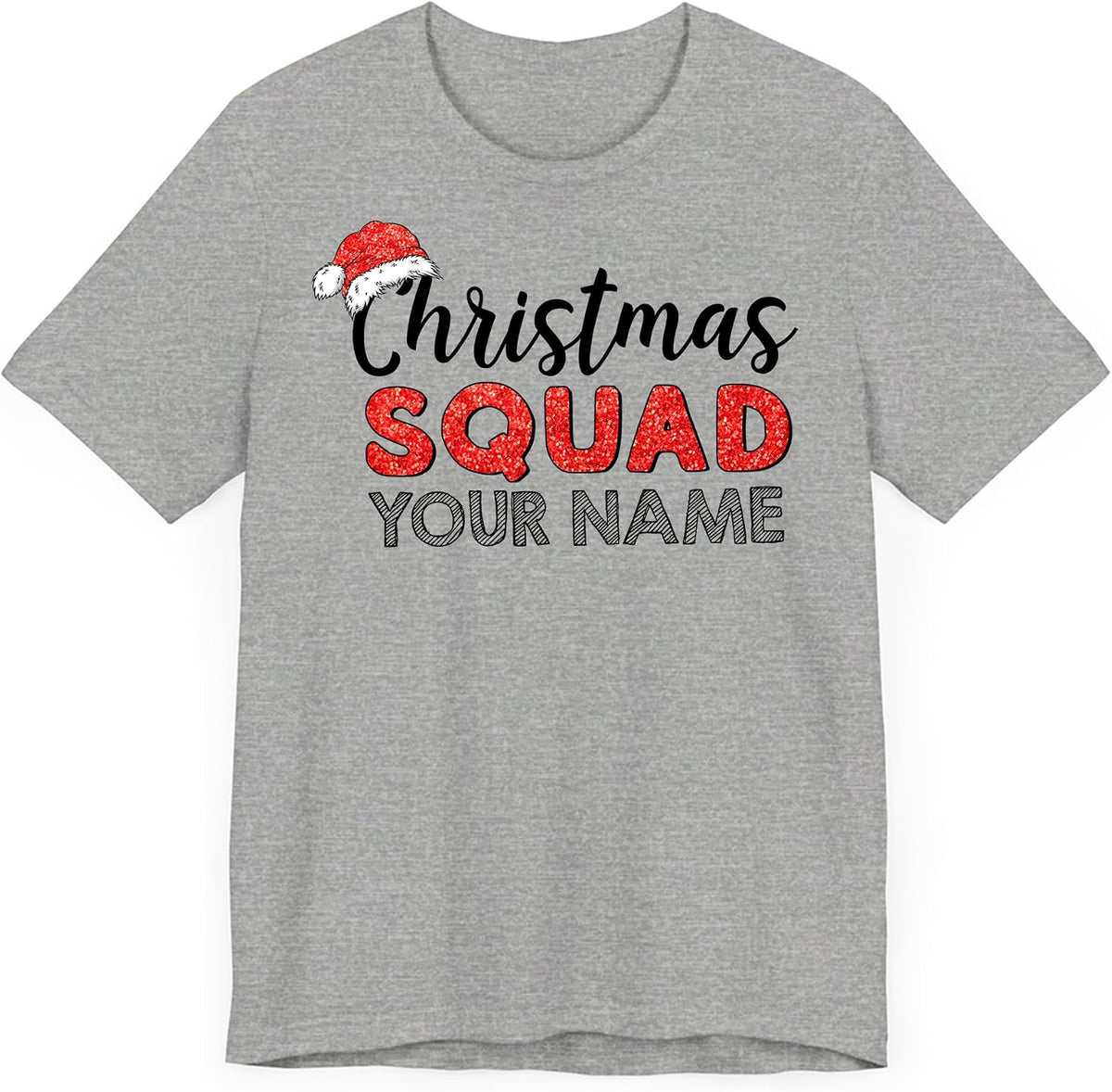Christmas Squad Shirt, Personalized Holiday Team Matching Family Name Tee, Customizable Tees