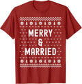 Merry & Married Matching Couples First Christmas as Mr & Mrs T-Shirt