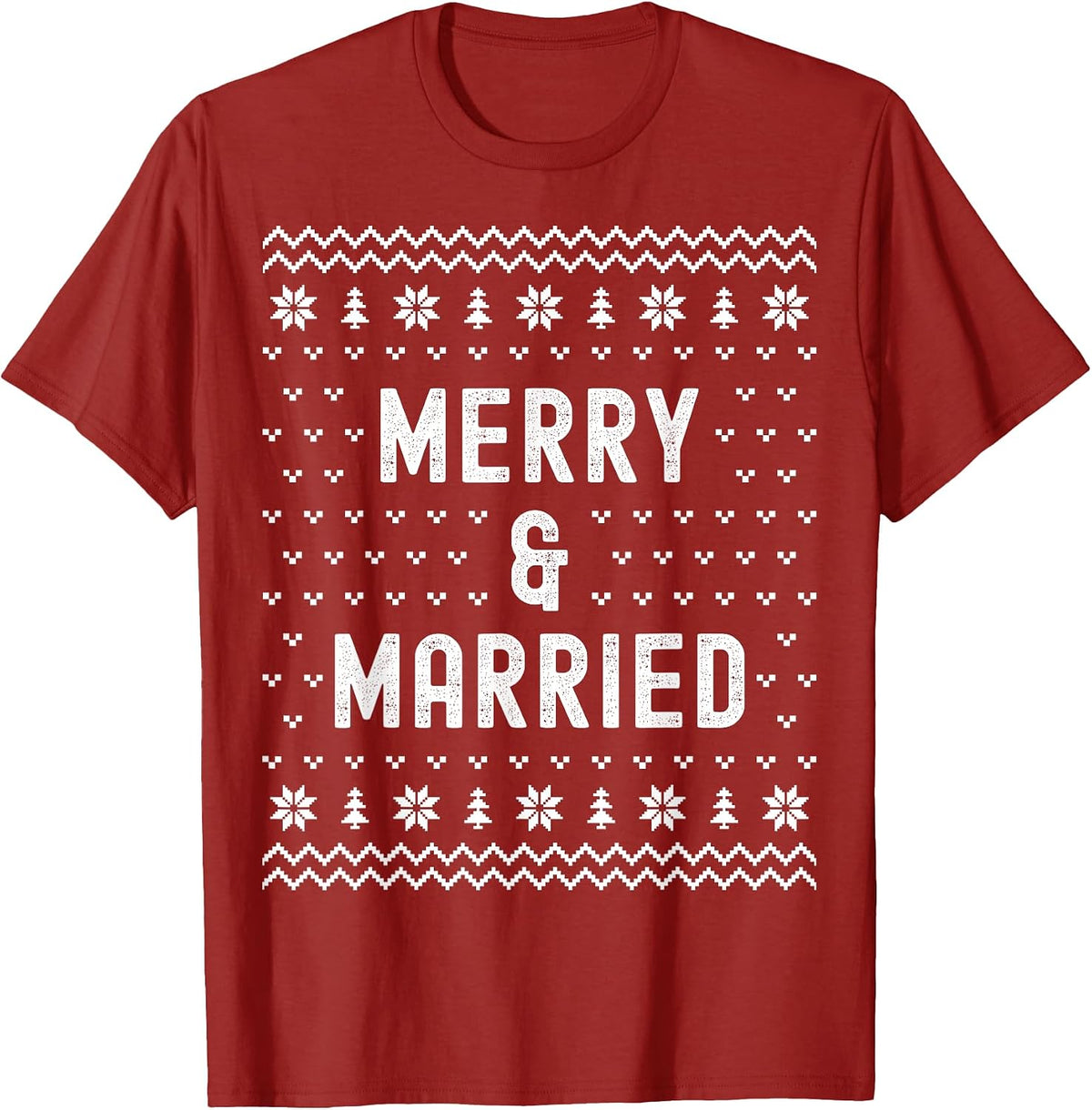 Merry & Married Matching Couples First Christmas as Mr & Mrs T-Shirt