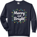 Christmas Merry And Bright Holiday Lights Script Comfort Colors Adult Sweatshirt