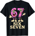 Pink 67 Six Seven 6-7 Christmas Lights - Funny Brainrot Meme T-Shirt