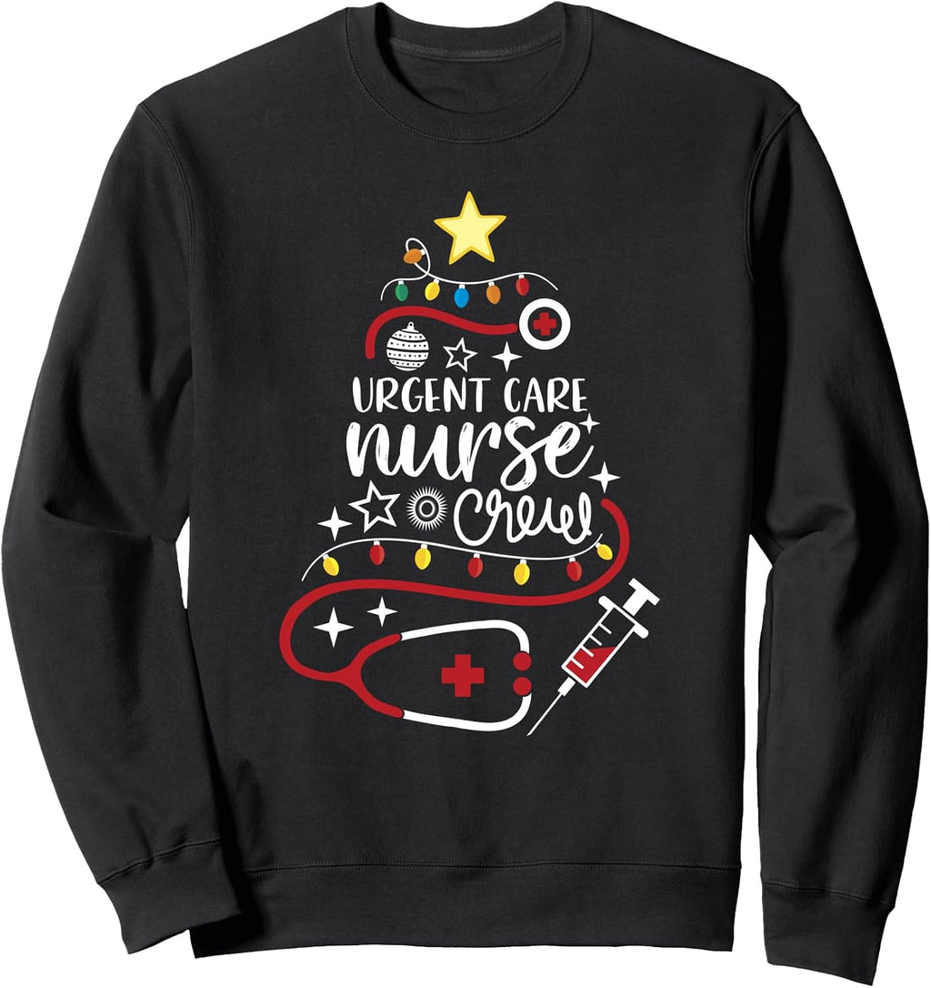 Merry Christmas Emergency NP CNA RN Urgent Care Nurse Crew Sweatshirt