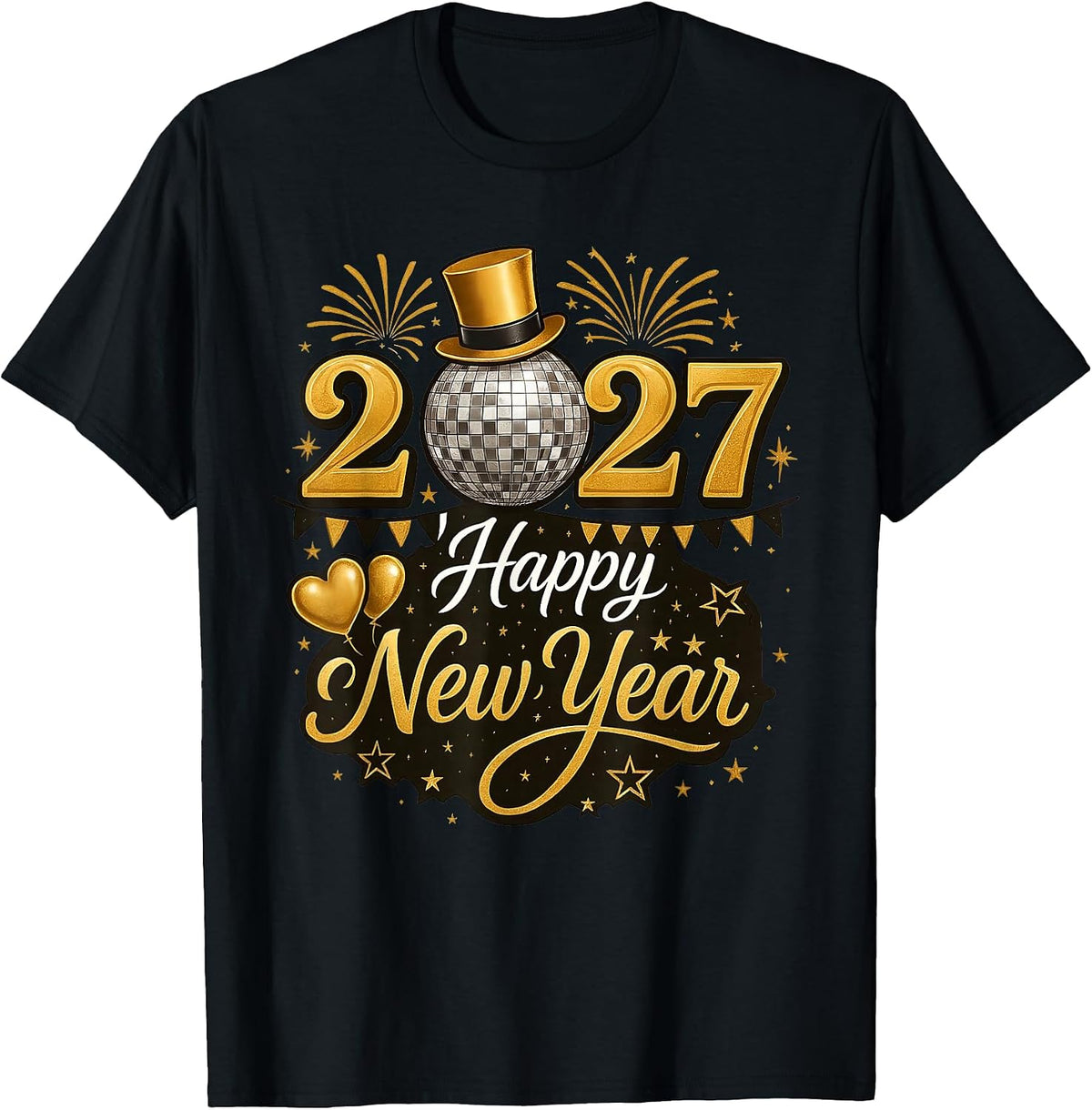 Happy New Year Party 2027 Funny Balloon Family Matching T-Shirt