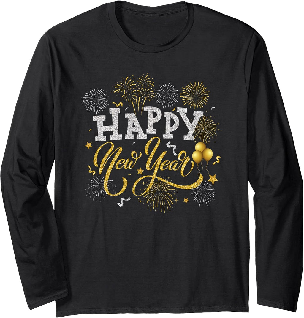 Happy New Year Party 2026 Ballon Family Matching Countdown Long Sleeve T-Shirt
