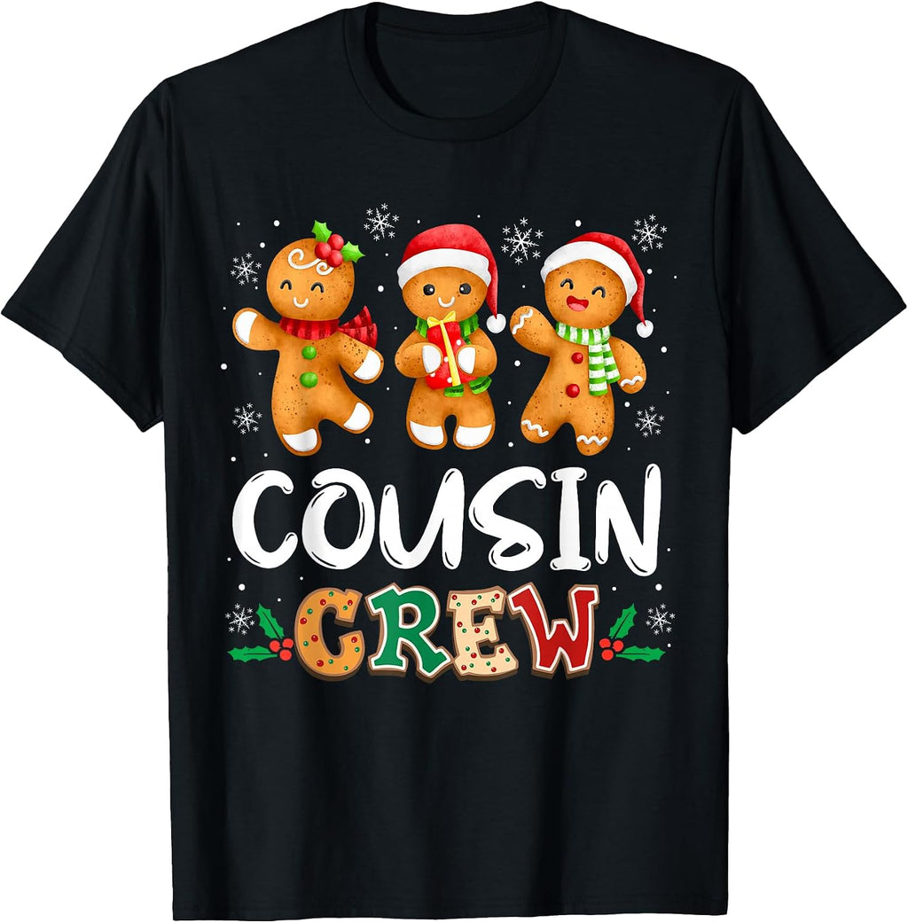 Cousin Crew Christmas Pajama Shirt Gingerbread Man T-Shirt