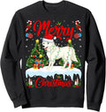 Arctic Wolf Merry Christmas Tree Lights Arctic Wolf Xmas Sweatshirt
