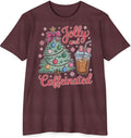 Jolly and Caffeinated Christmas Shirt, Cute Holiday Coffee Lover Tee, Customizable Tees