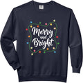 Merry And Bright Christmas Holiday Lights Funny Holiday Comfort Colors Adult Sweatshirt