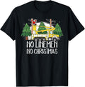 No Linemen No Christmas Funny Blue Collar Santa Bucket Truck T-Shirt