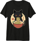 Cat Ramen Funny Graphic Tees Japanese Kawaii Cat Anime Premium Tri-Blend T-Shirt