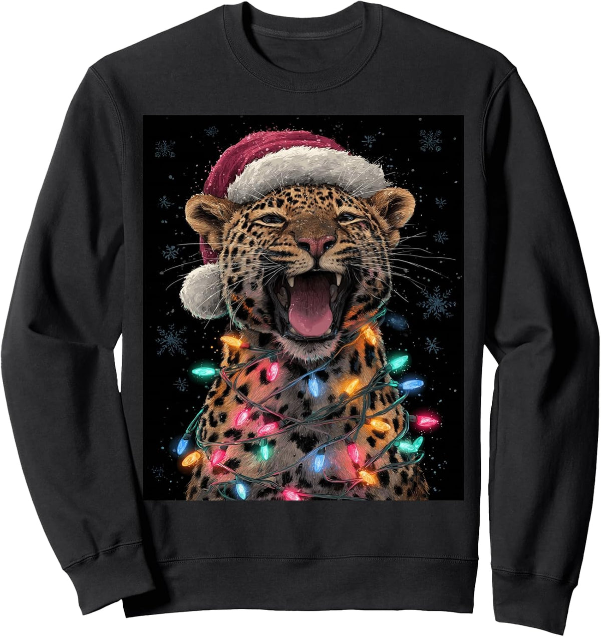 Leopard Christmas Tree Lights Sweatshirt