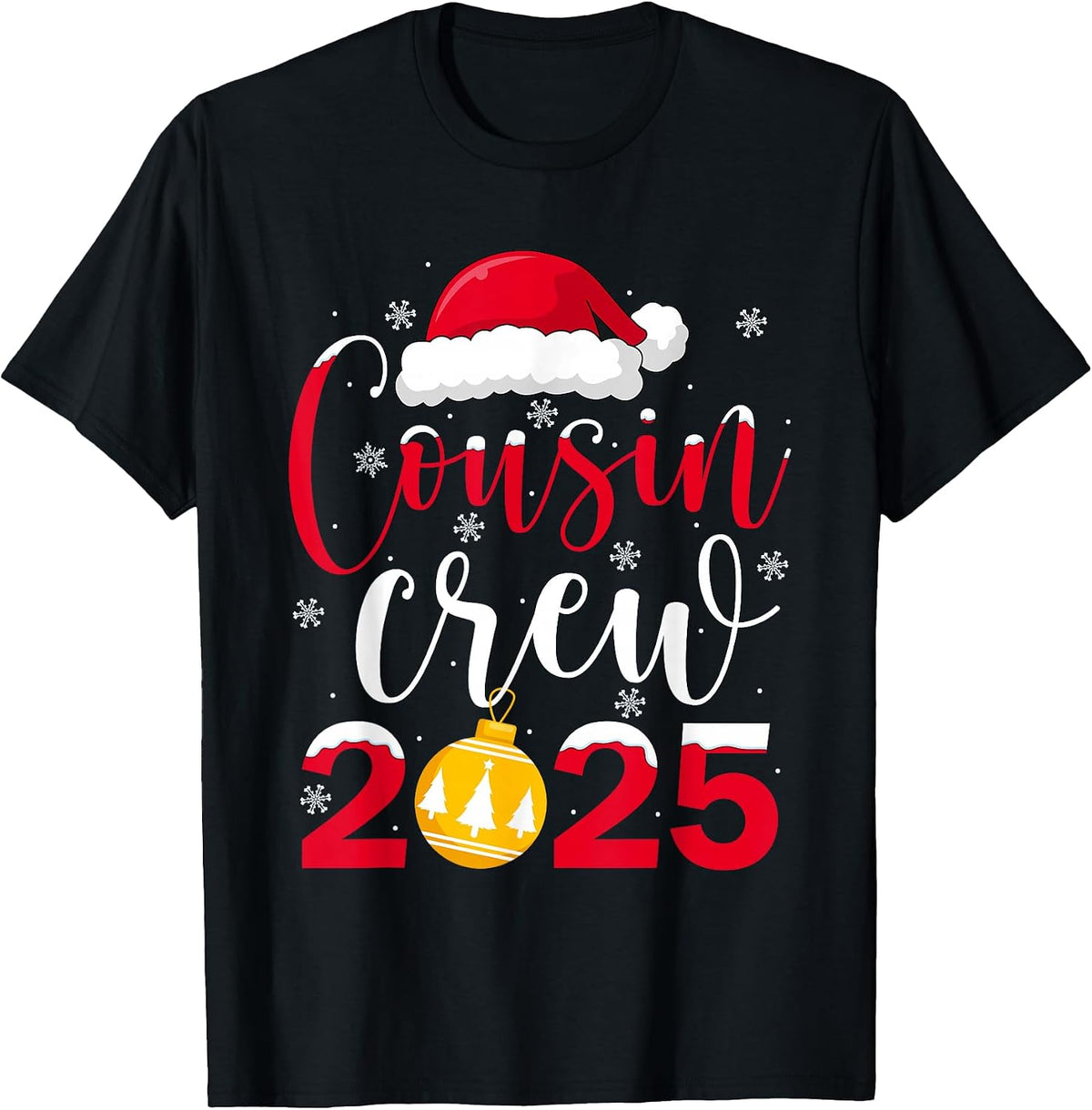 Cousin Crew 2025 Christmas Family Santa Adults Kids Xmas PJs T-Shirt