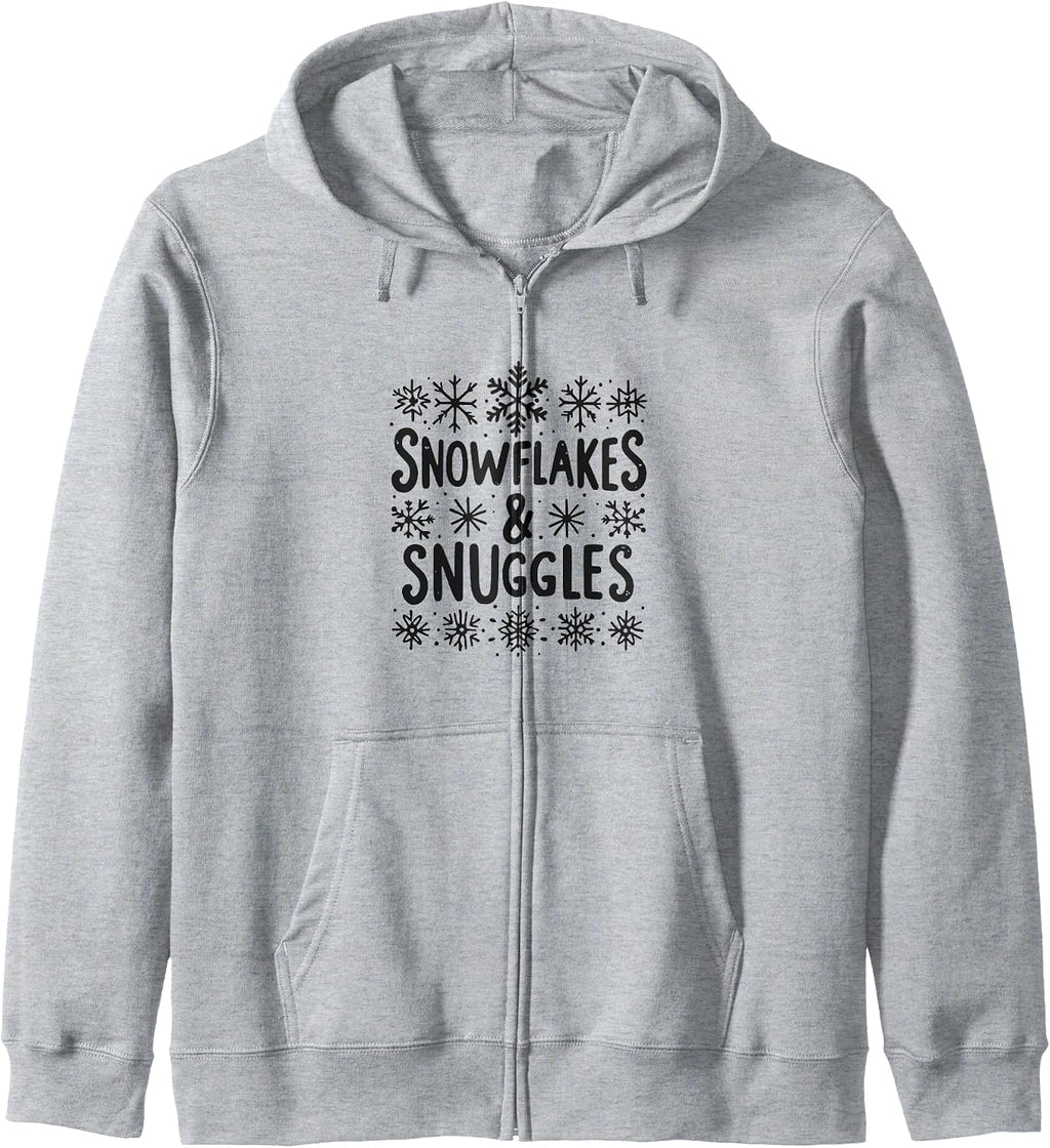 Snowflakes and Snuggles Cozy Christmas Vibe Zip Hoodie