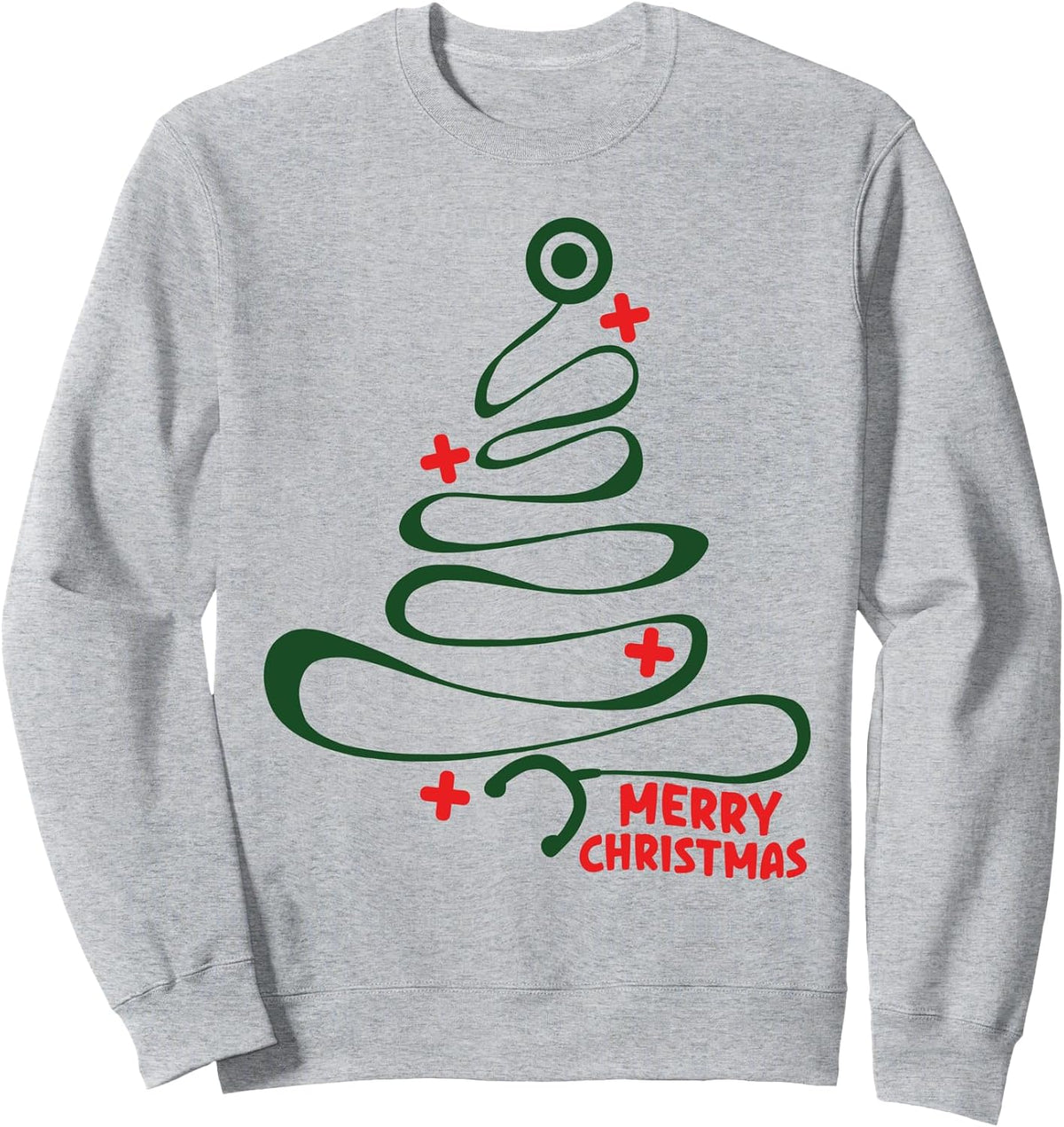 Merry Christmas Stethoscope Xmas Tree Fun Nurse RN LPN Squad Sweatshirt