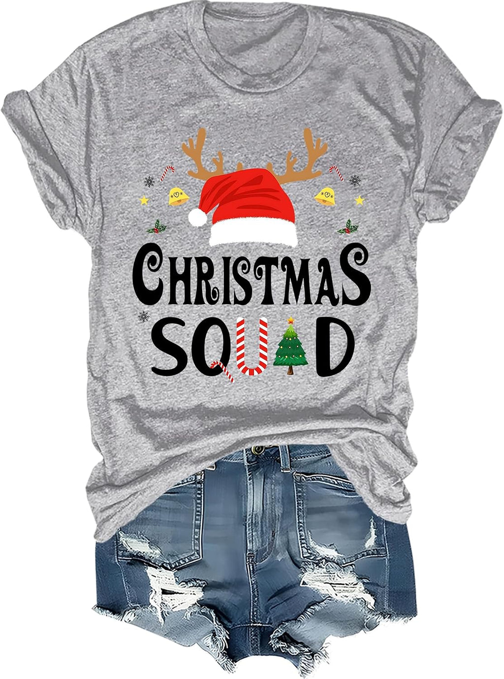 Christmas Squad Shirt Family Christmas 2025 Tee Santa's Hat Squad Tshirt Xmas Holiday T-Shirts