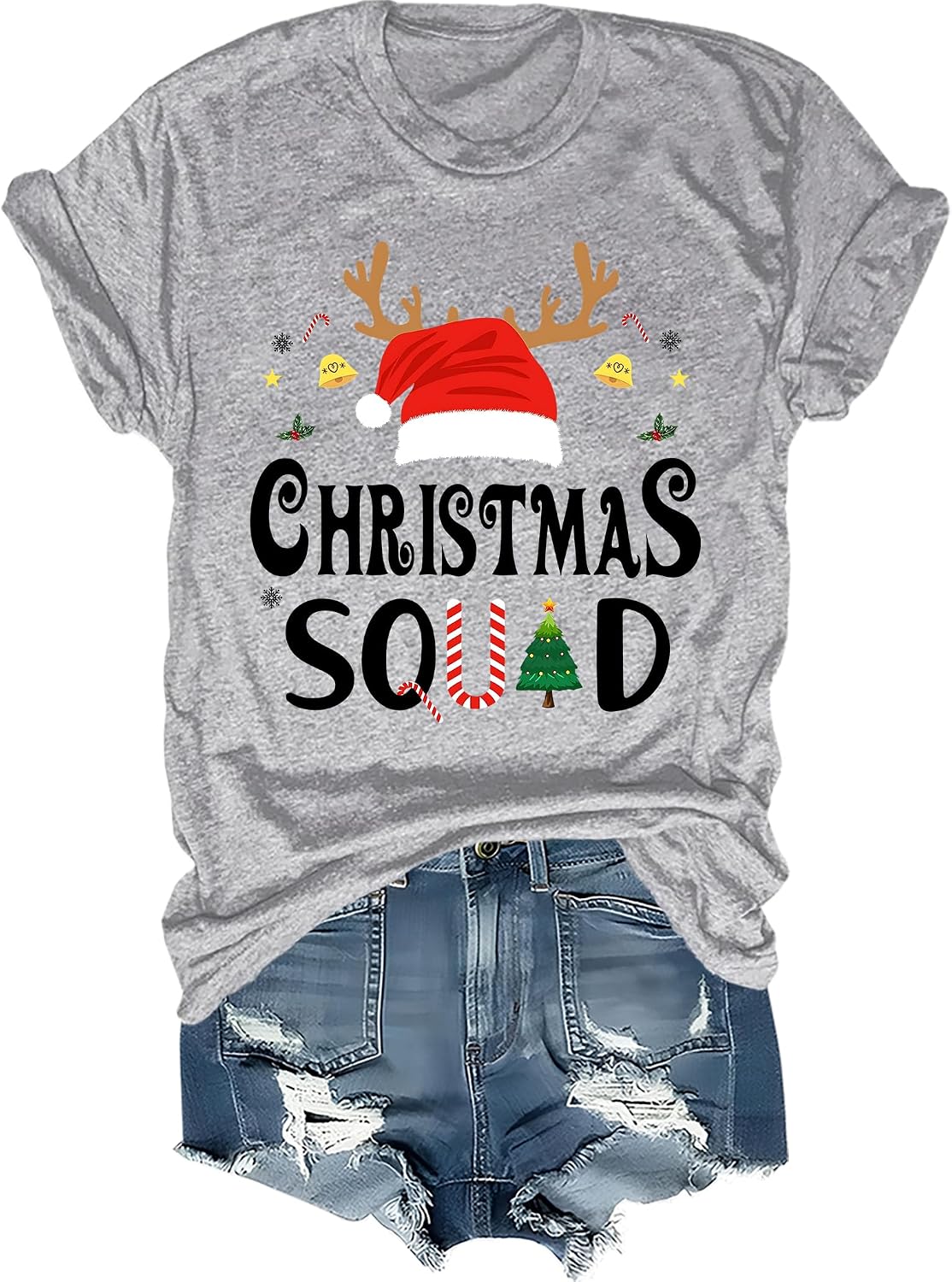 Christmas Squad Shirt Family Christmas 2025 Tee Santa's Hat Squad Tshirt Xmas Holiday T-Shirts