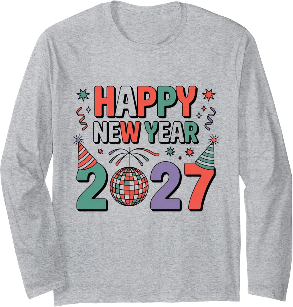 Happy New Year 2027 Celebration Party Long Sleeve T-Shirt