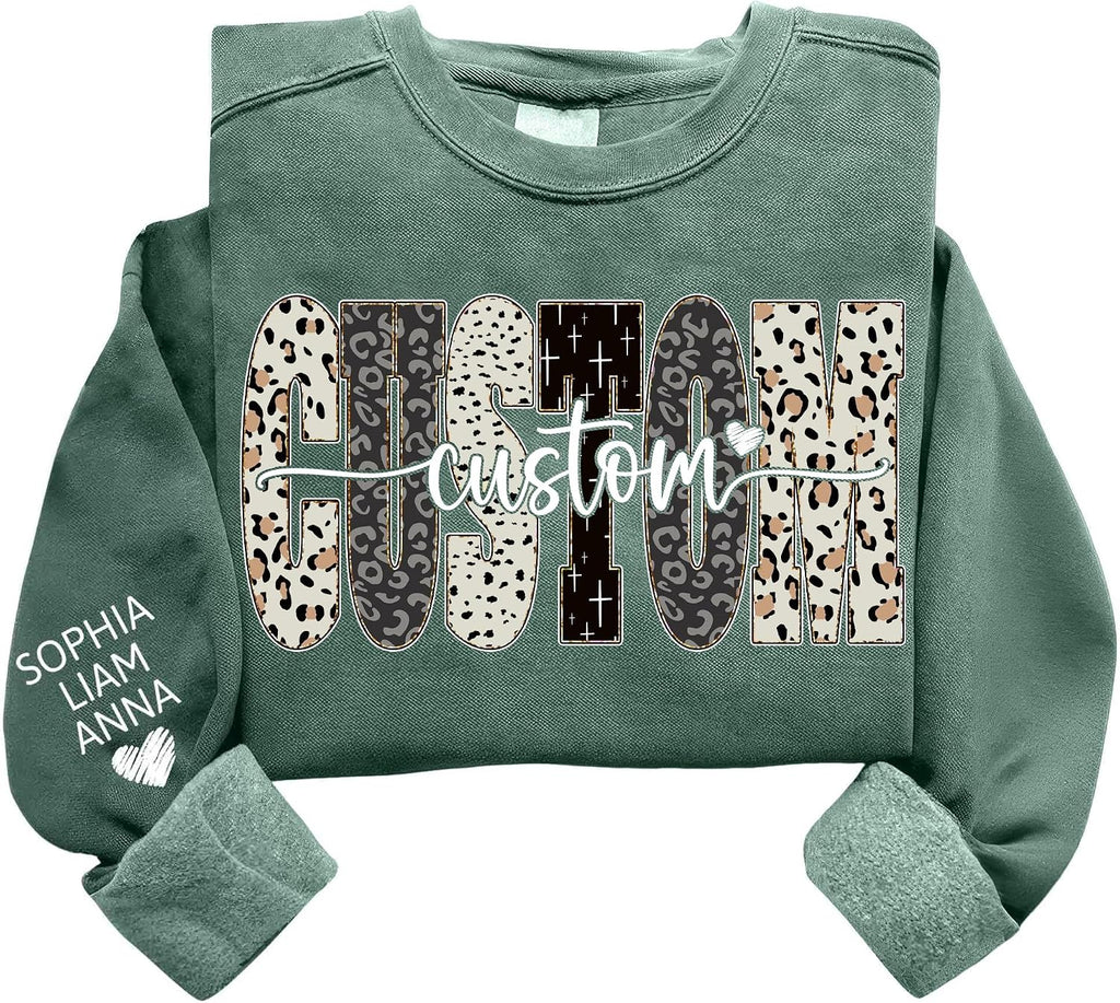 Custom Grandma Sweatshirt with Kids Name on Sleeve, Mom Gifts, Custom Mama Sweatshirt, Christmas Shirts
