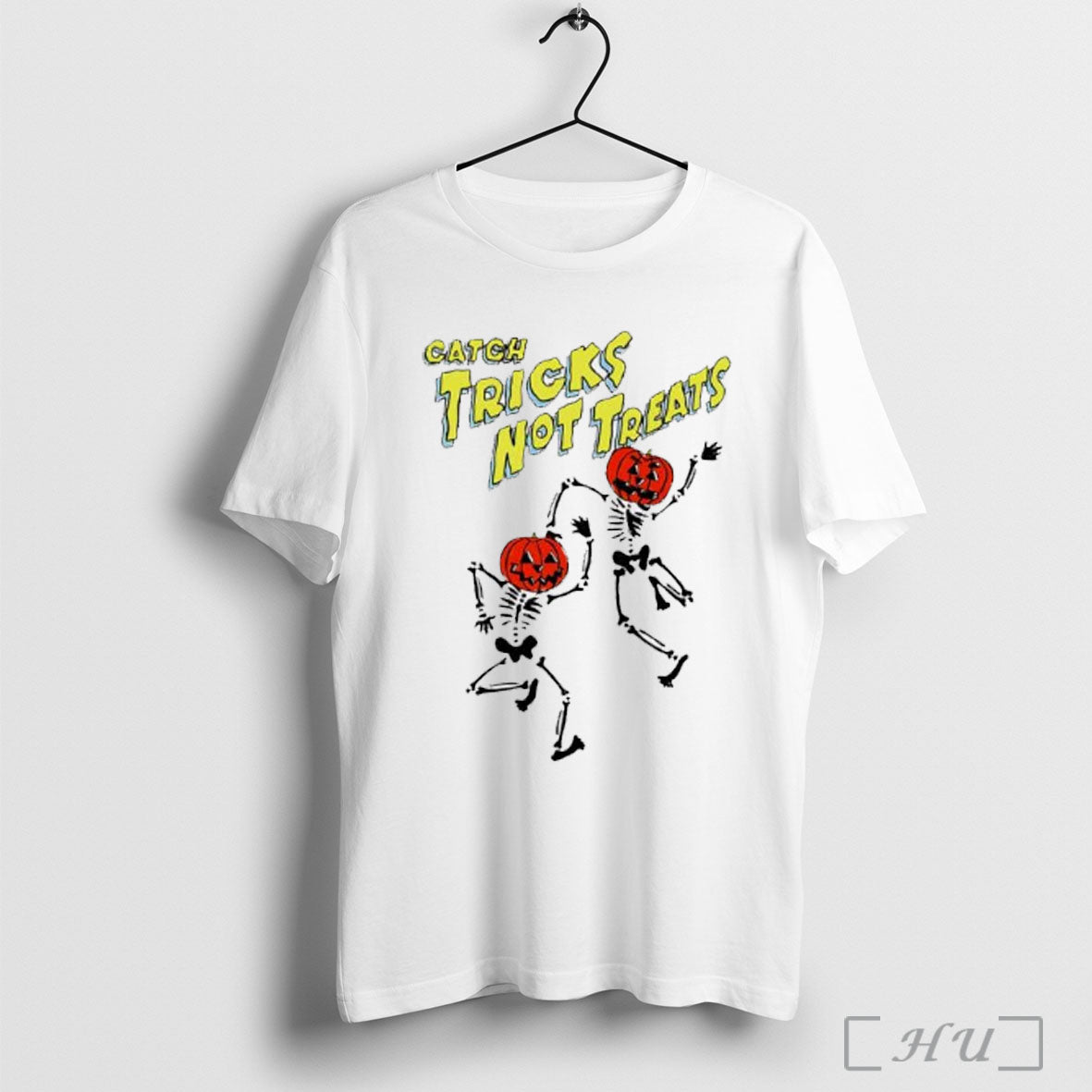 Catch Tricks Not Treats Skeleton Dance Halloween T Shirt Unisex