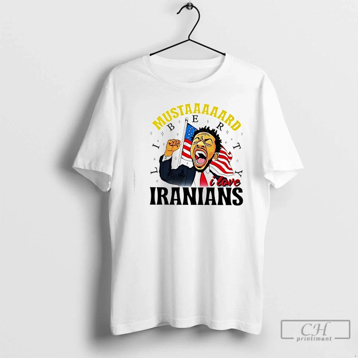 Classic Kendrick Lamar Scream Mustaaard Liberty Stand With Iranians Unisex