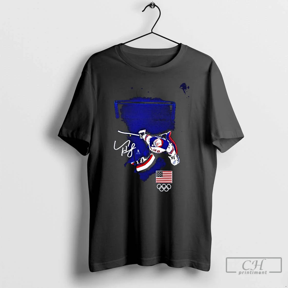 Classic Mens Usa Hockey Connor Hellebuyck Gold Medal Save Unisex